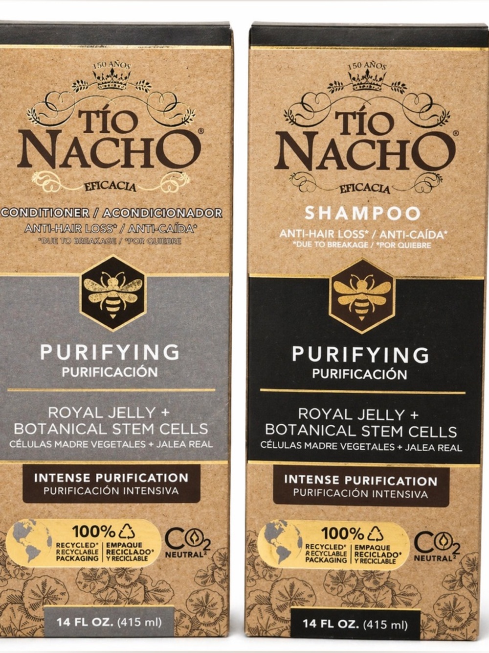 Tio Nacho Purifying Shampoo & Conditioner Set 14oz Anti Hair Loss Royal Jelly